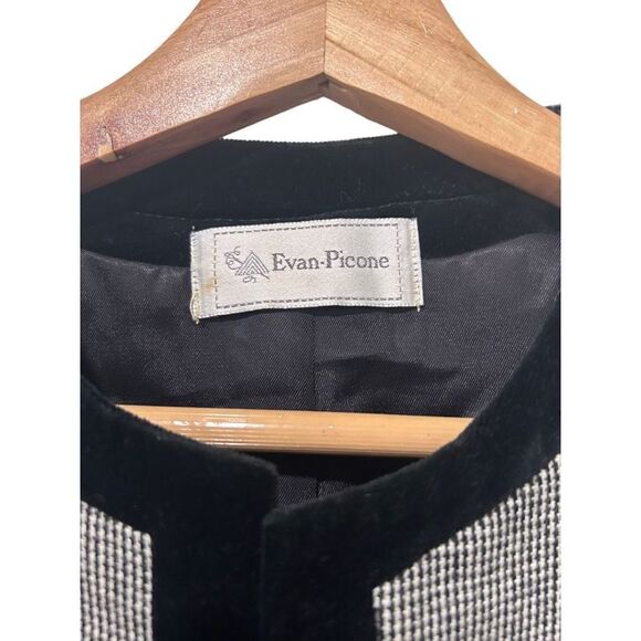 Vintage Evan Picone Wool Velvet Velour Boxy Blazer Skirt Set Size 10 Structured - Picture 12 of 16